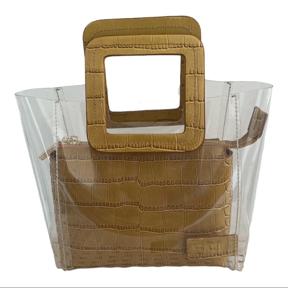 Shirley Clear PVC and Crocodile-Embossed Tote Bag